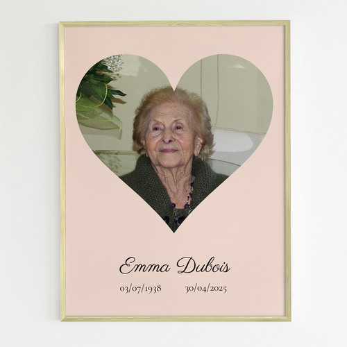 Collage Souvenir de Coeur - Portrait Personnalisé en Mémoire
