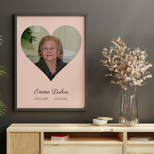 Collage Souvenir de Coeur - Portrait Personnalisé en Mémoire