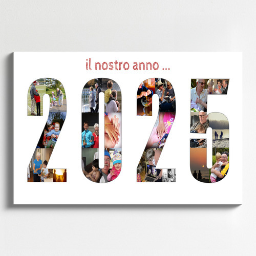 Numero annuale come collage con molte foto e ricordi