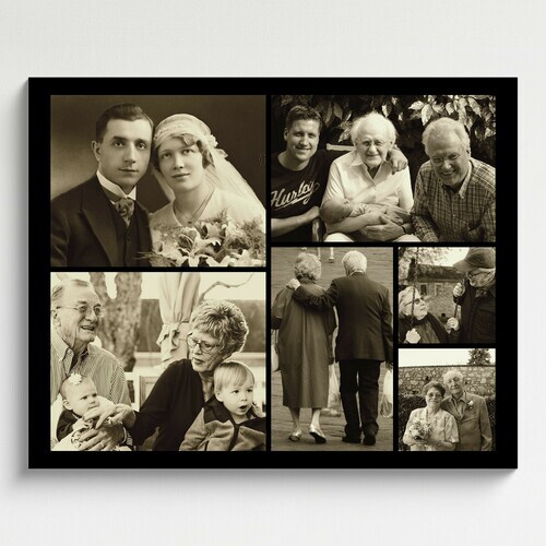 Effet sepia en collage photo avec anciennes photos de famille