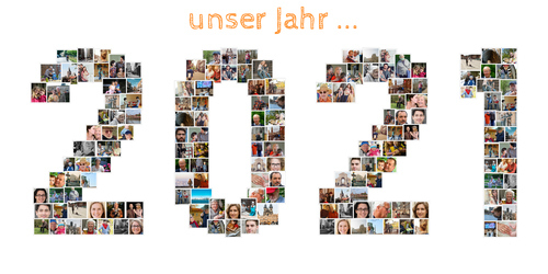 Fotocollage als Jahreszahl mit Ihren schönsten Urlaubsfotos