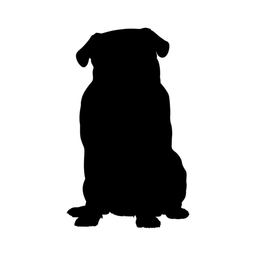 Silhouette del cane Carlino seduto